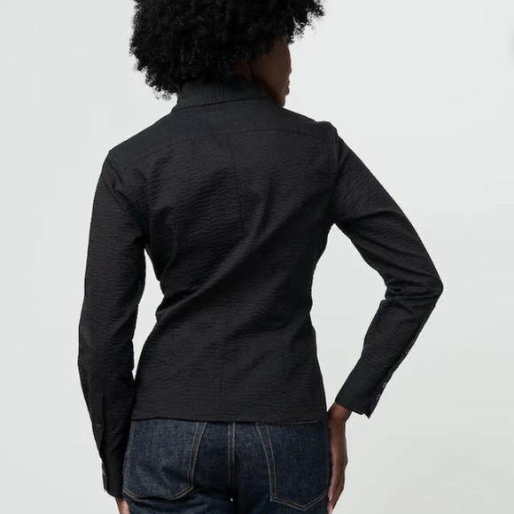 Grammar The Conjunction Shirt Women's Black Button-Up with Tie Waist 4 - Picture 6 of 6